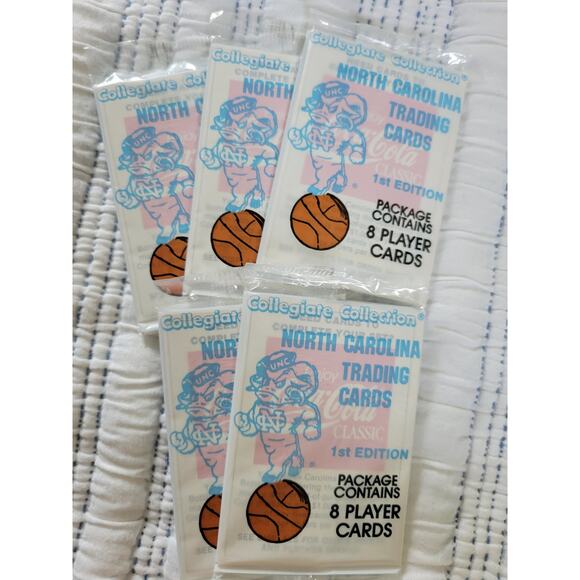 Lot of (5) 1989 Collegiate Collection - North Carolina Finest 1st - 8 Card Packs - Picture 1 of 3